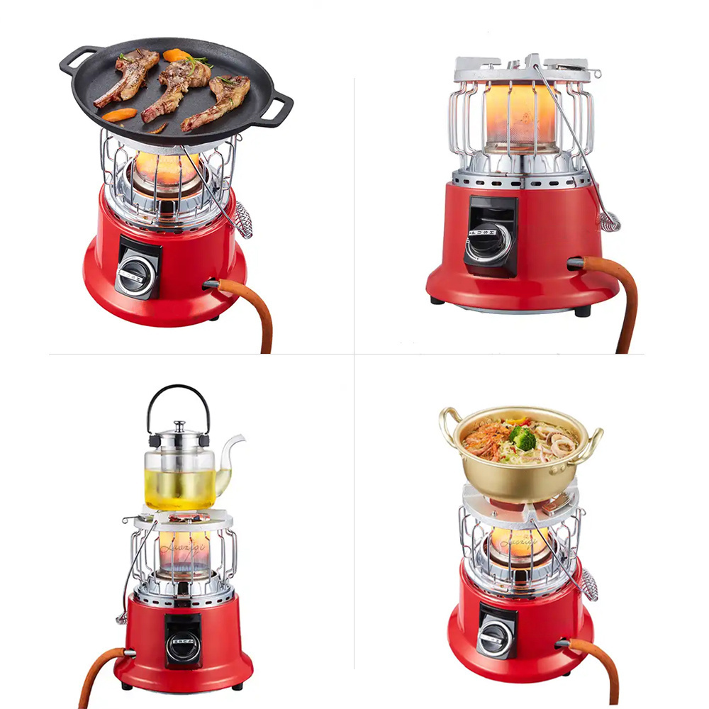 2 in 1 Portable Outdoor Gas Heater and Stove for Camping Ice Fishing Hiking Garage Indoor Gas Heater for Home