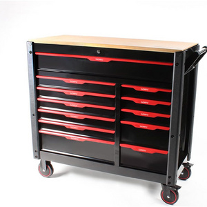 Ultra Big Tool Garage Storage Cabinet Workbench Cart with 12 Drawers Automotive Service Set Trolley Tool Cart Red Tool Chest