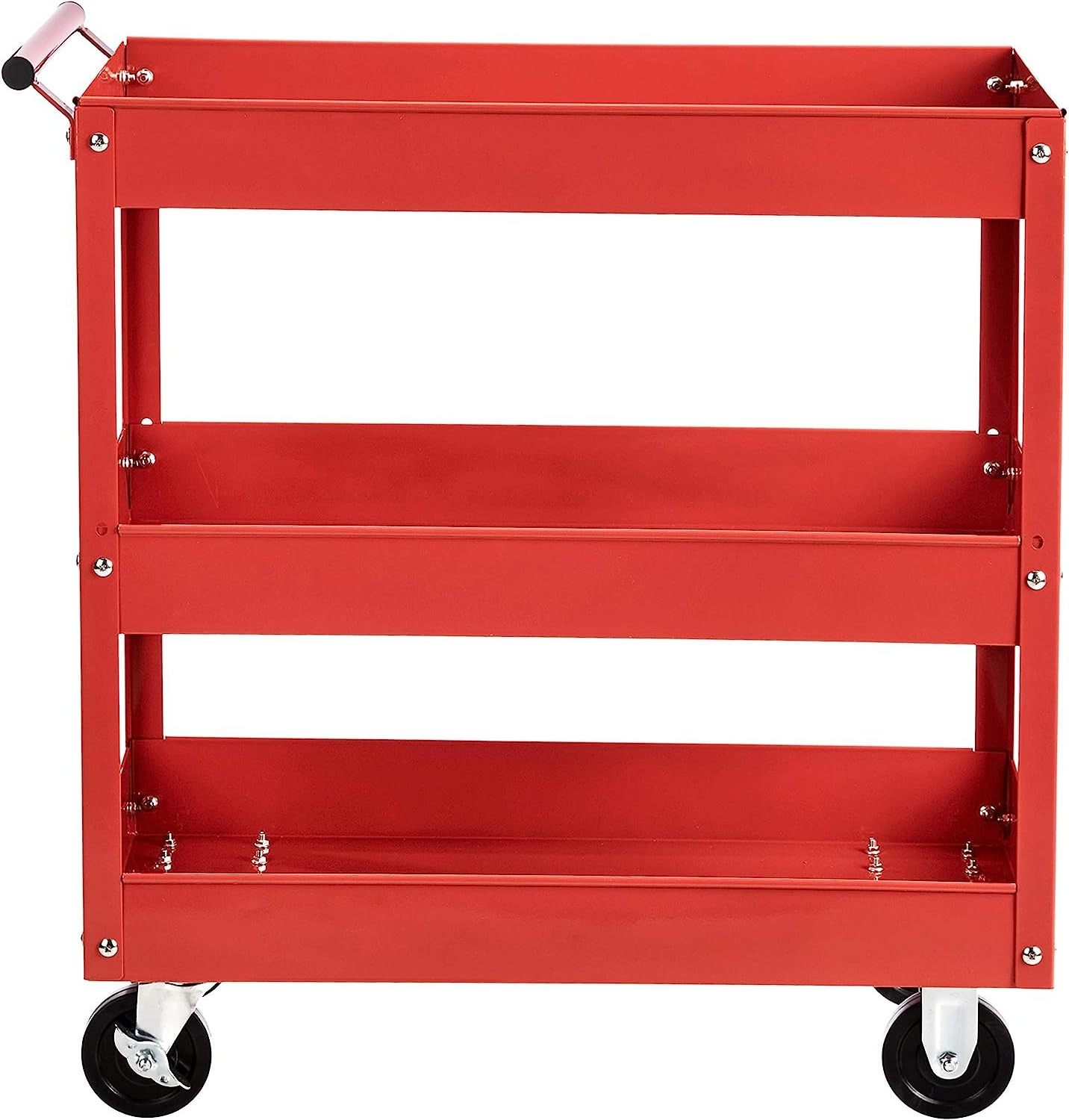 Auto Repair Tool Storage Tool Cart 3-Shelf Tool Cart with Handle and Wheels