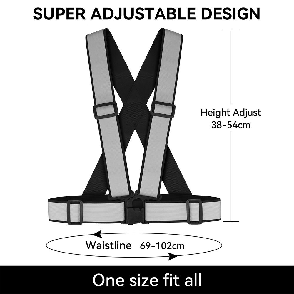 High Visibility Adjustable Elastic Reflective Strap Vest Reflective for Walking at Night Car Emergency