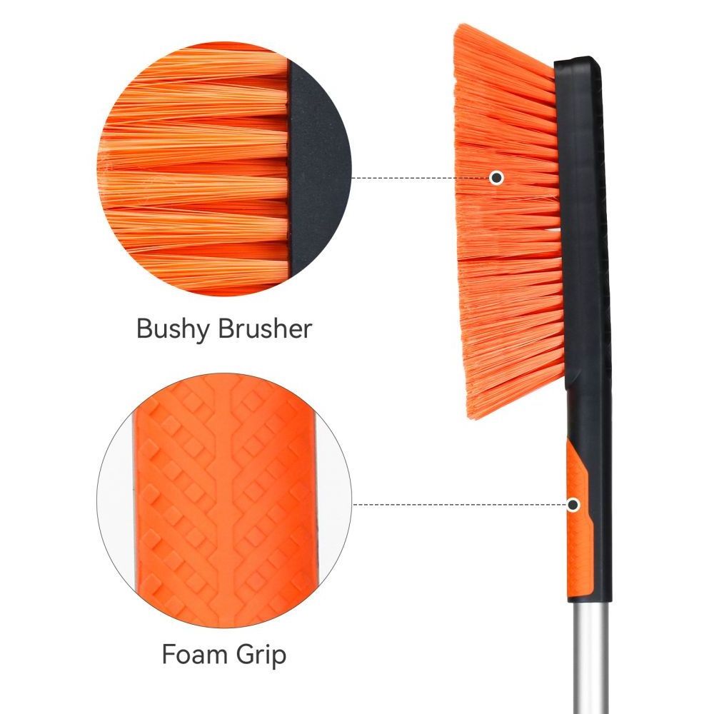 Extendable Snow Brush Detachable Ice Scraper Removable Long Handle Winter Cleaning Car Snow Brush Remover for Car