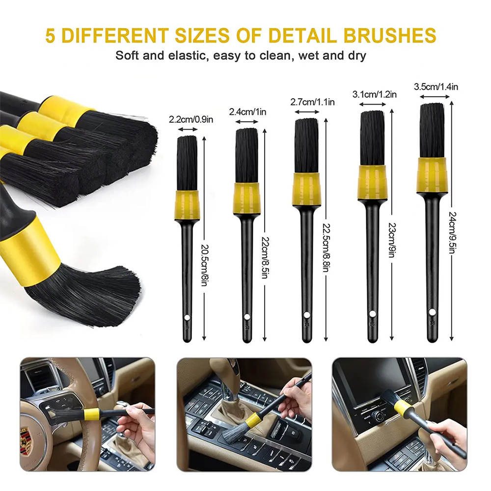 20 Pcs Car Cleaning Tools Kit  Auto Detailing Brush Drill Clean Brush Sets For Car Washing