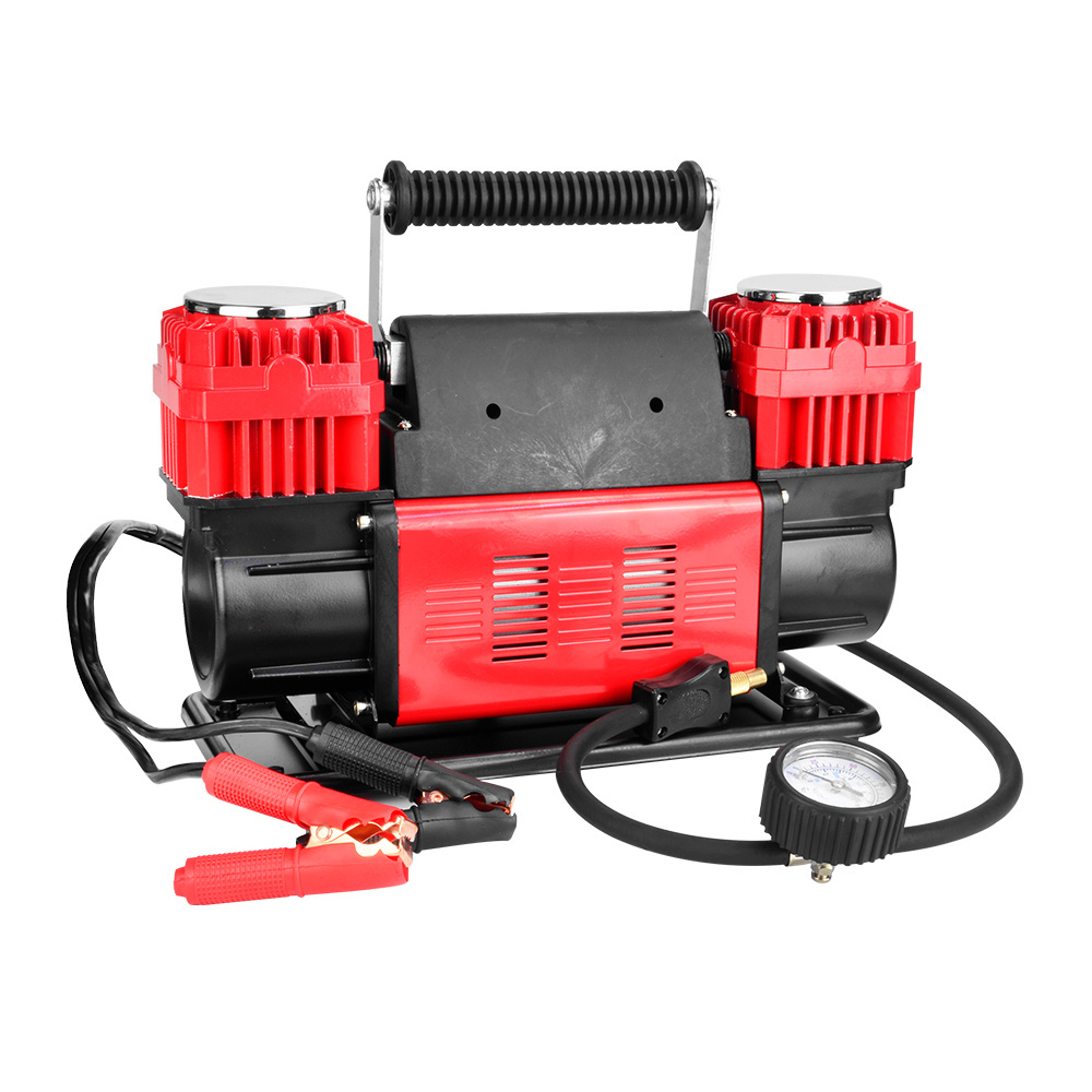 Heavy Duty Double Cylinders Trucks RVs Bikes and Cars 150 PSI Portable Air Pump 12v Car Air Compressor Portable Tire Inflator