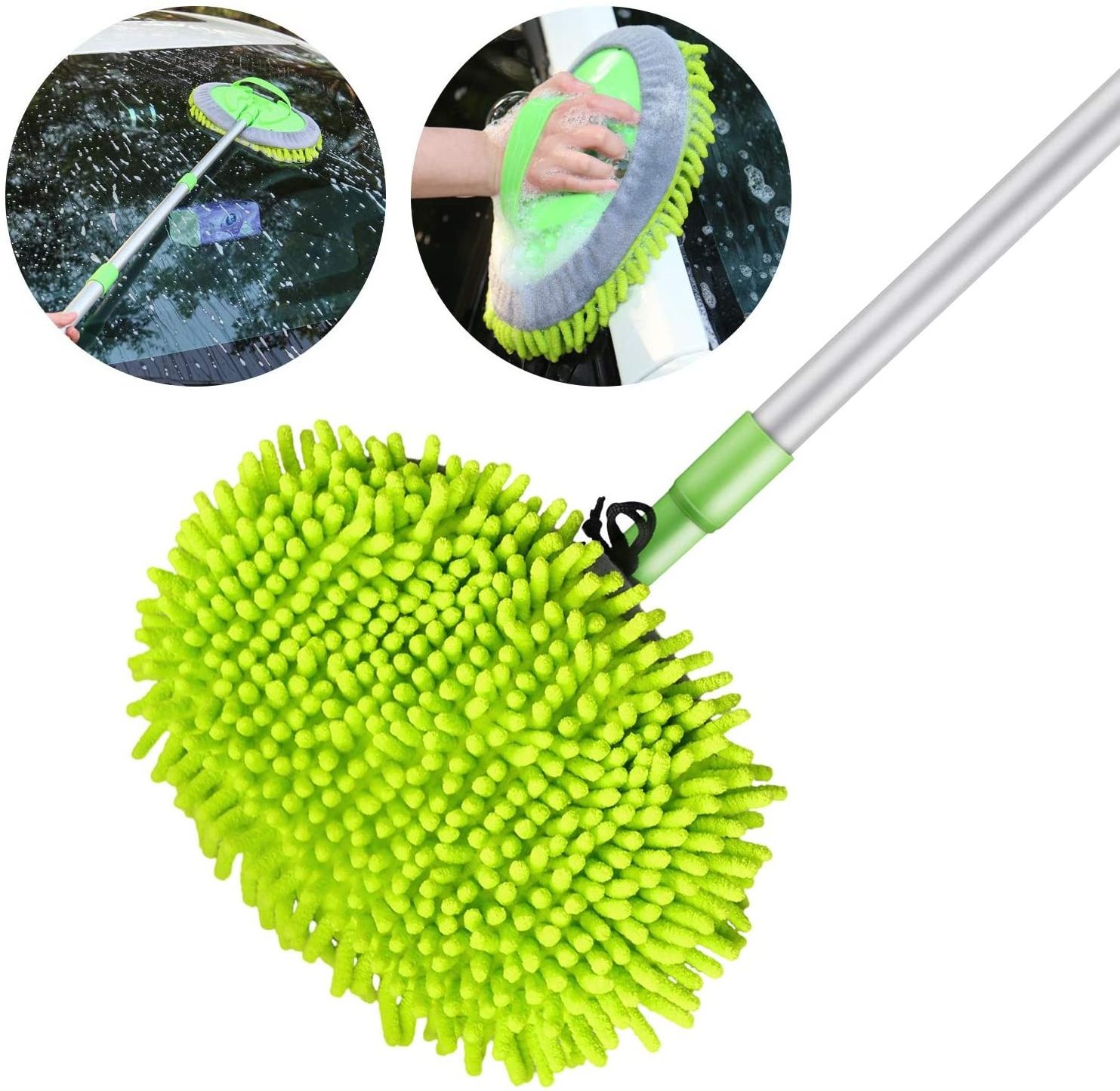 Adjustable Telescoping Long Handle Tools Rotatable Accessories Mop Brush Car Wash Car Cleaning Brush