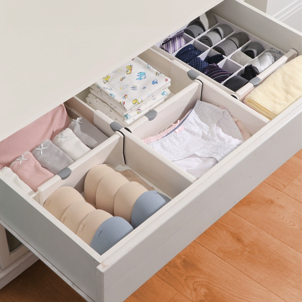 Modern Abs Kitchen Bedroom Drawer Organizers White Household Adjustable Drawer Divider