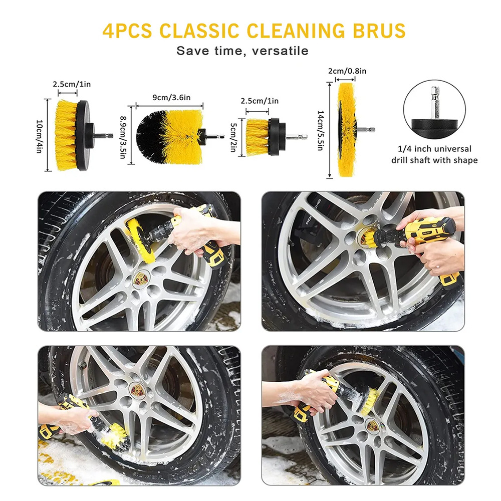 20Pcs Car Washing Brush Detailing Brush Drill Clean Brush Sets Car Detailing Products with brush, microfiber, drills