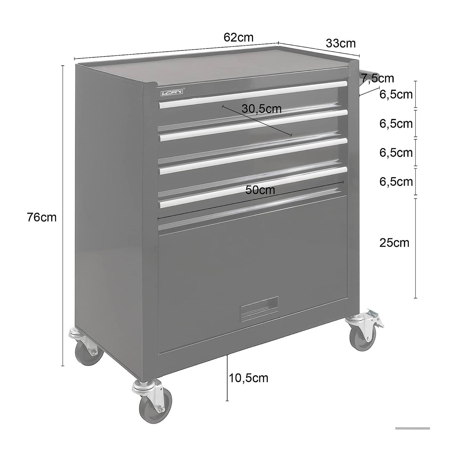 4 Drawers Rolling Tool Chest for Garage Warehouse with Wheels for Workshop Tool Trolly With Sliding Drawer Tool Cabinet