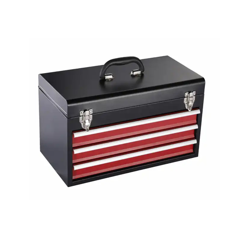 Professional Heavy-Duty Stainless Steel Tool Box Multi-Purpose Metal Toolbox with Portable Carrying Handles for Workshop Use