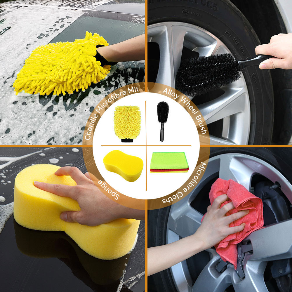 Exterior Interior Wash Cleaning Tools Kit Tire Towels Window 7pk Car Wash Kit Car Cleaning Tool Set Car Cleaning Set