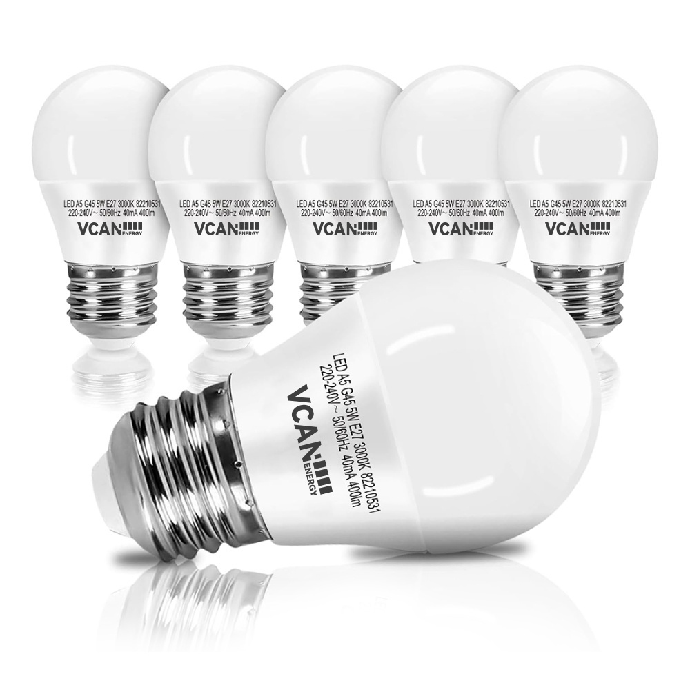 VACN E27 5W Golf Ball Bulb G45 3000K Warm White  Bulb 35W Incandescent Equivalent outdoor garden lighting decoration Led Bulb