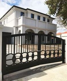 Wrought Iron Side Gates Decorative Wrought Iron Gate Accessories Latest Main Gate Design with Wheel Swing Gate