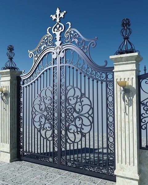 Modern Design Different Swing Wrought Iron Gates Type Products Iron Gate Driveway Double Door