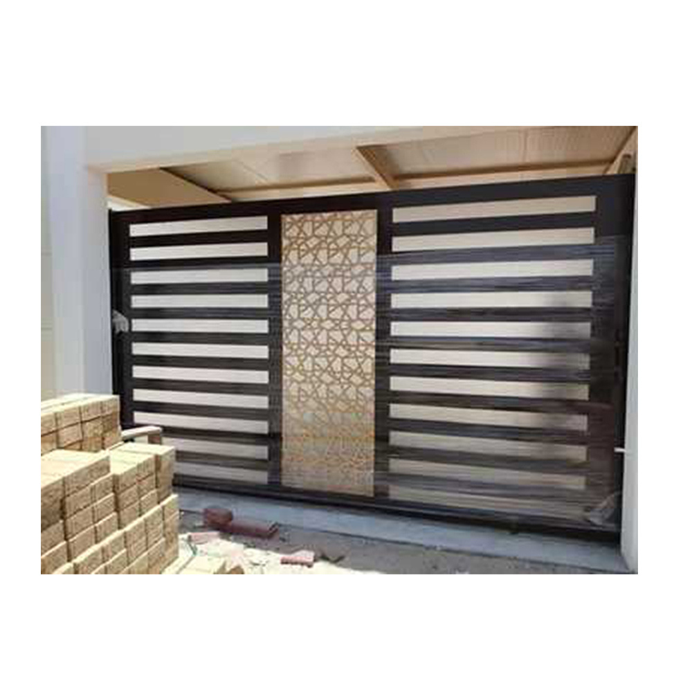 Custom Garden House Boundary Wall Tubular Suspension Aluminium Double Swing Main Sliding Driveway Gate