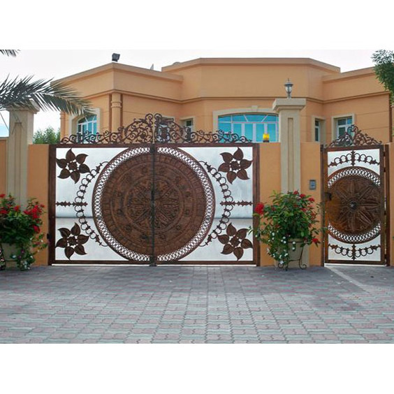 Indian style villa electric gate customization villa garden gates automatic swing driveway gate aluminum courtyard gate