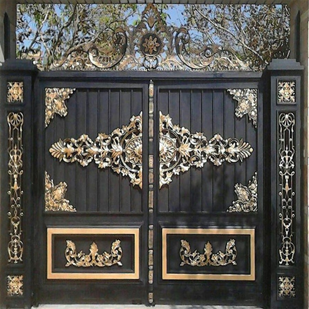 High Quality wrought iron gate design simple small main door iron compound wall gate design pakistan sliding gate