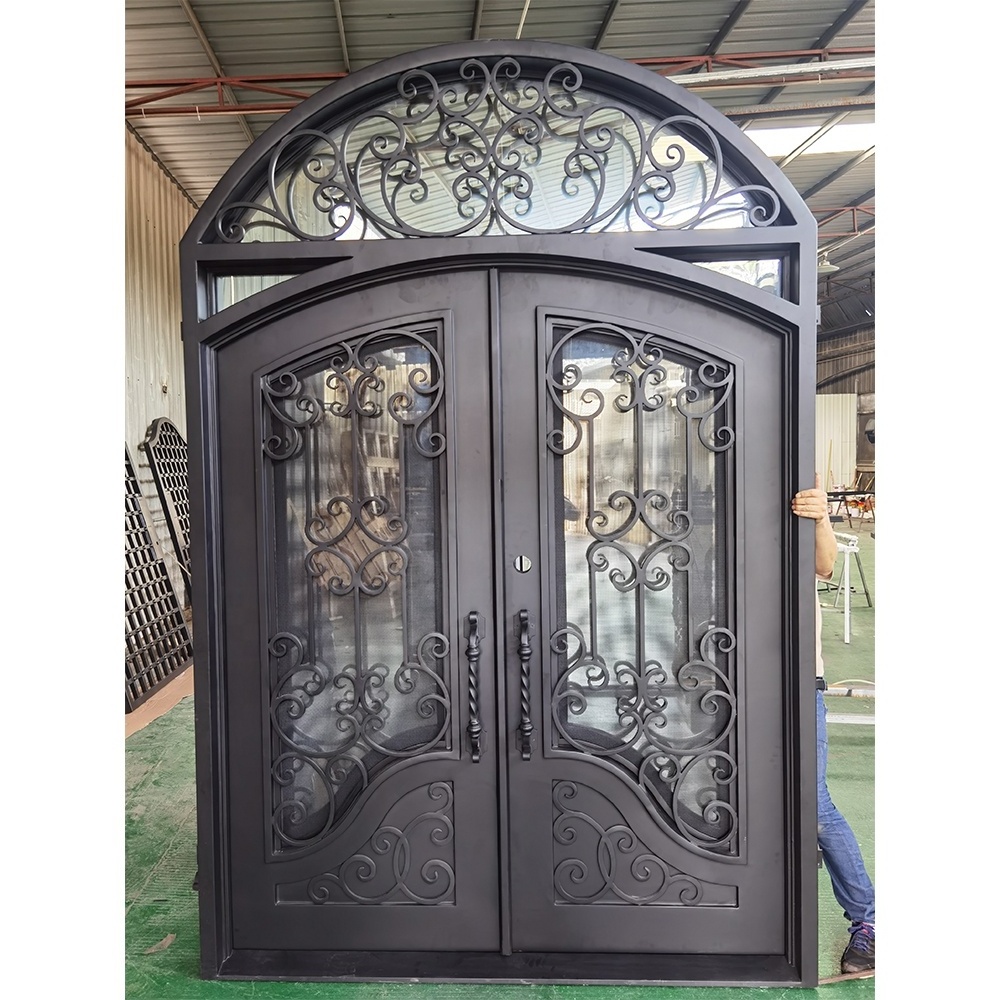 Interior Front Entry Turkish Main Doors Iron Gate Design Wrought Iron French Doors Fancy Security Exterior Glass Pivot Door