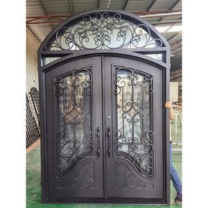 Interior Front Entry Turkish Main Doors Iron Gate Design Wrought Iron French Doors Fancy Security Exterior Glass Pivot Door