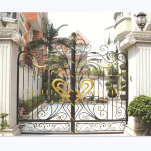 Custom Portail Last Main Entrance Gate Grill Design Sliding Metallic Wrought Iron Gate Metal Wrought Iron Driveway Gates