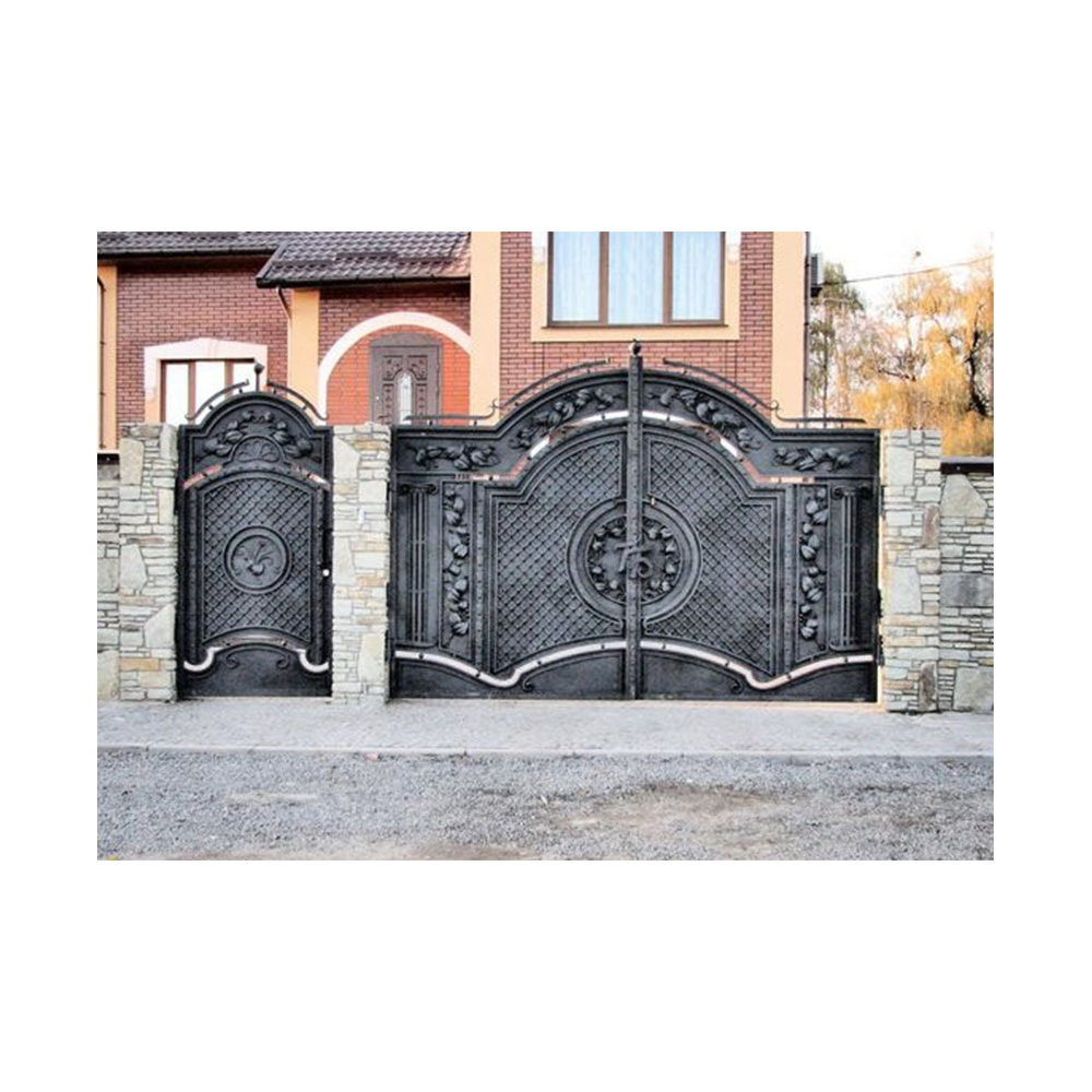 European electrical motor decorative nice elegant attractive wrought iron gate for the home gate