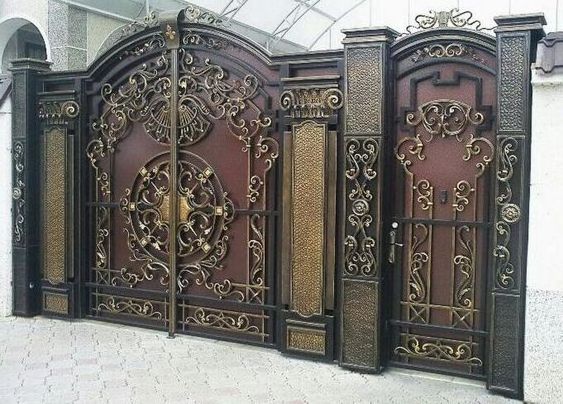 Wrought Iron Side Gates Decorative Wrought Iron Gate Accessories Latest Main Gate Design with Wheel Swing Gate