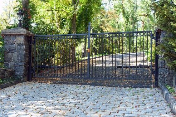 Wrought iron gate ornaments exterior metal sliding wrought iron gate galvanized door