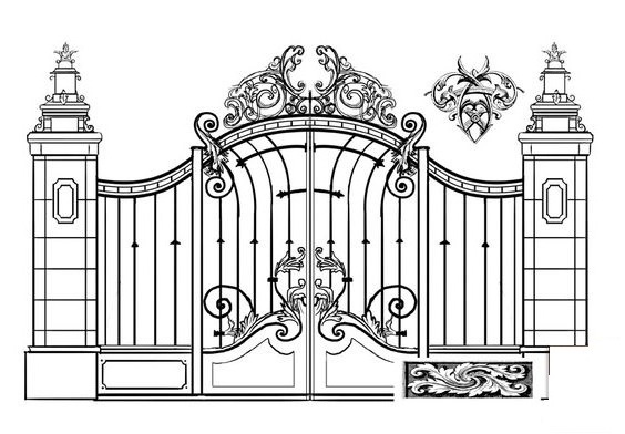 Wrought iron gate ornaments exterior metal sliding wrought iron gate galvanized door