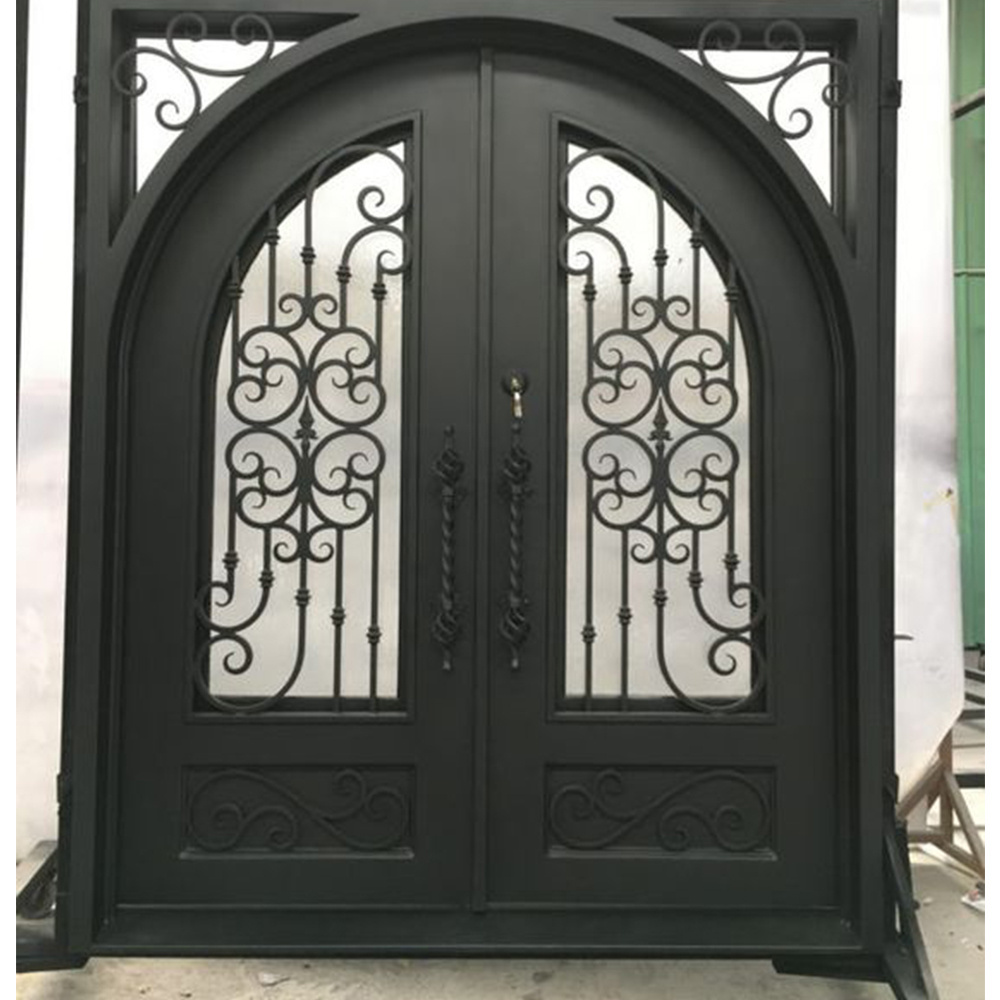 Interior Front Entry Turkish Main Doors Iron Gate Design Wrought Iron French Doors Fancy Security Exterior Glass Pivot Door