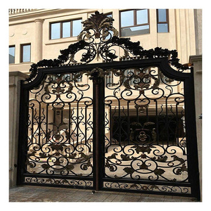 High Quality wrought iron gate design simple small main door iron compound wall gate design pakistan sliding gate