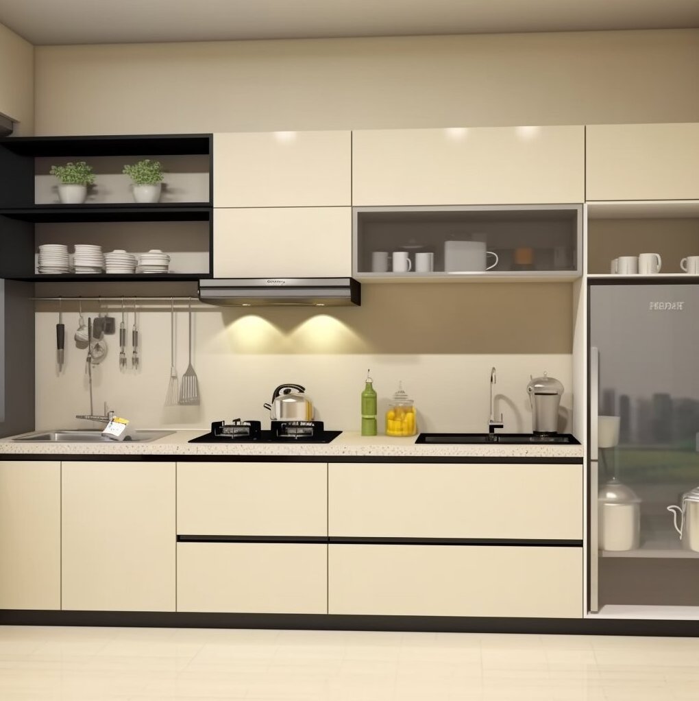 Wholesale white modern kitchen design cheap melamine kitchen cabinets wooden kitchen set