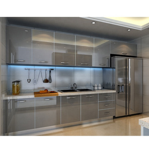 Free design china made modular kitchen  furniture modern glossy kitchen cabinets wooden from 18 years  Factory