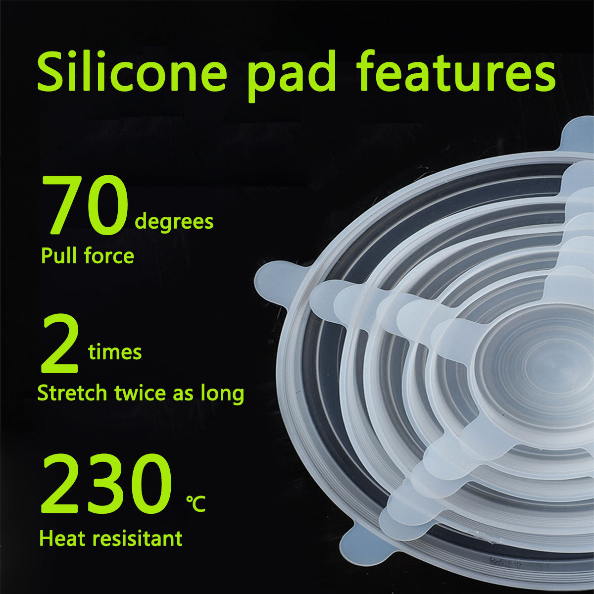 Hot sale reusable elastic silicon stretch lid 12 set, silicone food cover stretchable food wrap