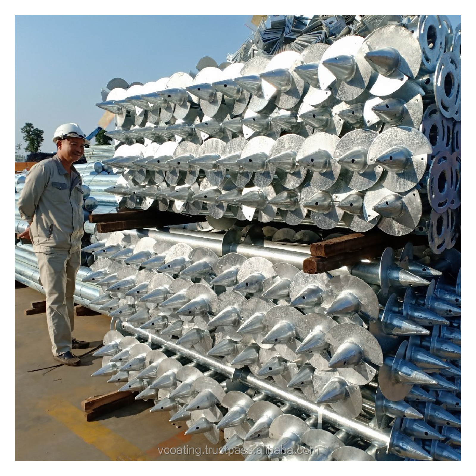 galvanized screw ground pole anchor/helical piles/earth screw anchors from Vietnam