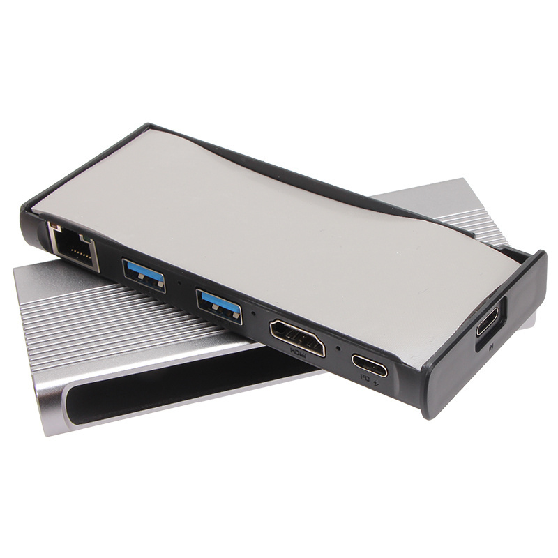 VCOM USB C SSD Enclosure Case Mini Hub Hard Drive Enclosure with HDMI RJ45 USB Sata Port Docking Station HDD Enclosure