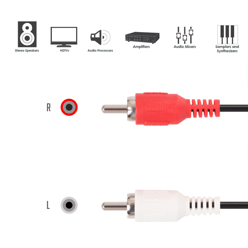 Factory Hot Sale Best Price 2 RCA to 2 RCA Audio Cable Male to Male 2RCA Cable