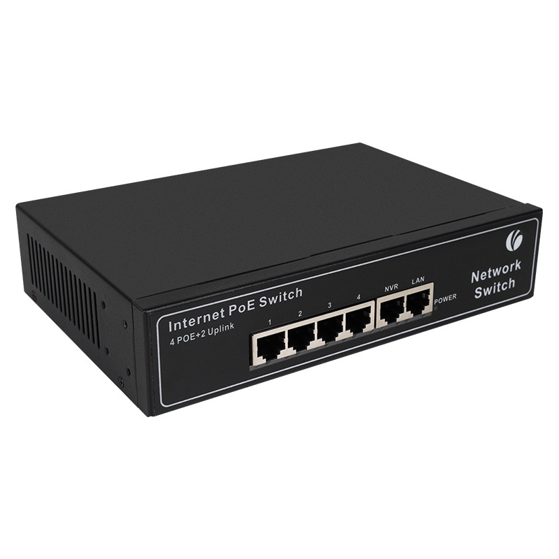 VCOM Managed Industrial 4 Ports Poe Network Switch 100Mbps Ethernet Switches POE Extender 4FE POE 2FE Uplink AC Power Supply