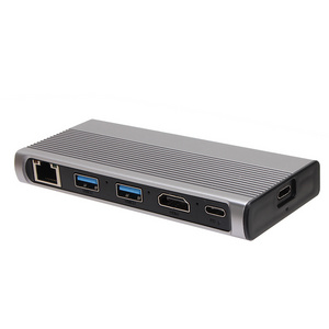 VCOM USB C SSD Enclosure Case Mini Hub Hard Drive Enclosure with HDMI RJ45 USB Sata Port Docking Station HDD Enclosure