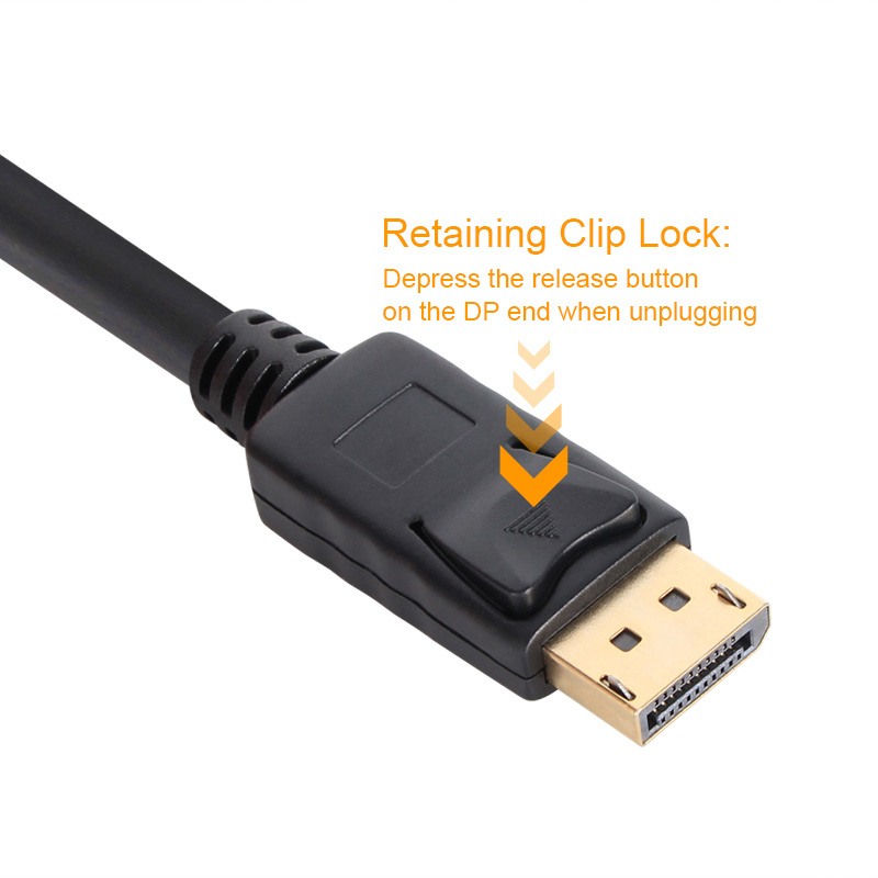 OEM high speed black 1.8m display port to display port cable for wholesale