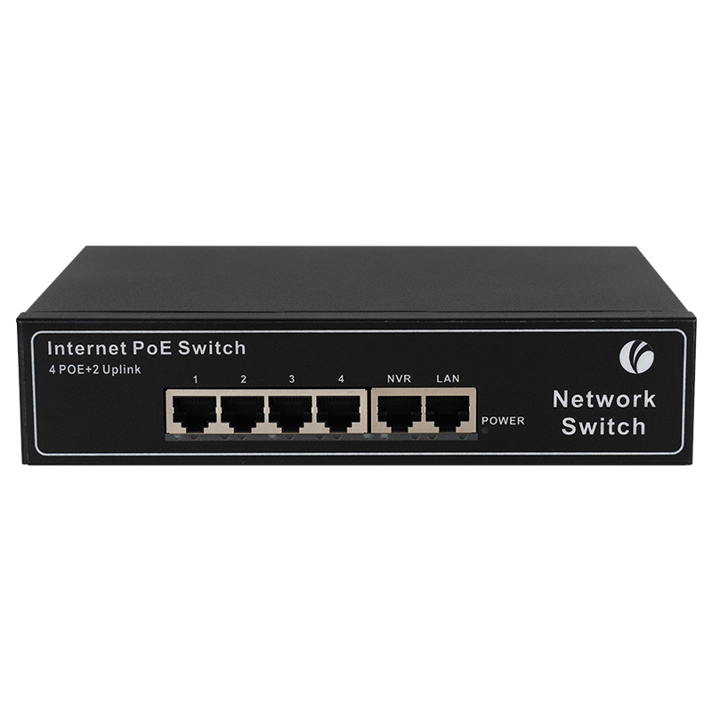 VCOM Managed Industrial 4 Ports Poe Network Switch 100Mbps Ethernet Switches POE Extender 4FE POE 2FE Uplink AC Power Supply