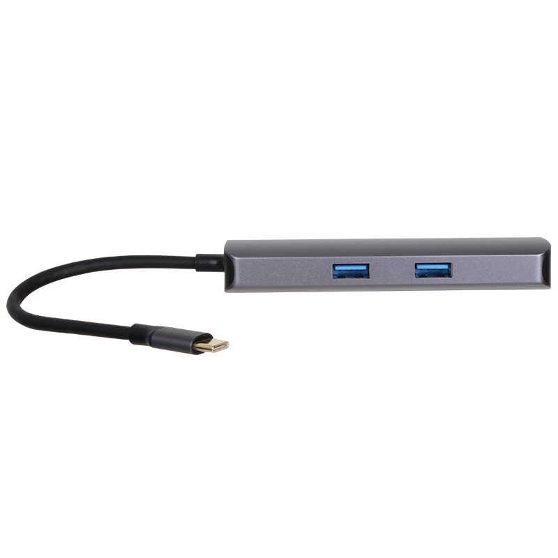 5 Ports Laptop USB C Docking Station with Storage Hole Light 5Gbps USB3.0 RJ45 100W PD Charge 5 in 1 USB Hub