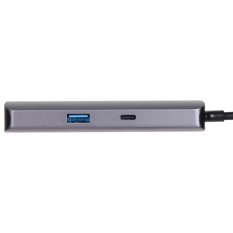 5 Ports Laptop USB C Docking Station with Storage Hole Light 5Gbps USB3.0 RJ45 100W PD Charge 5 in 1 USB Hub