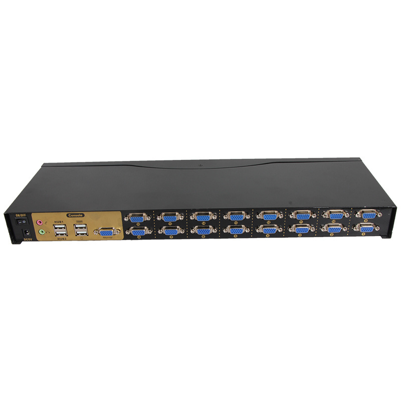 VCOM USB VGA KVM Switch 16 In 1 Monitor Switcher 1080P with IR Remote Control Rack Mount VGA Video KVM