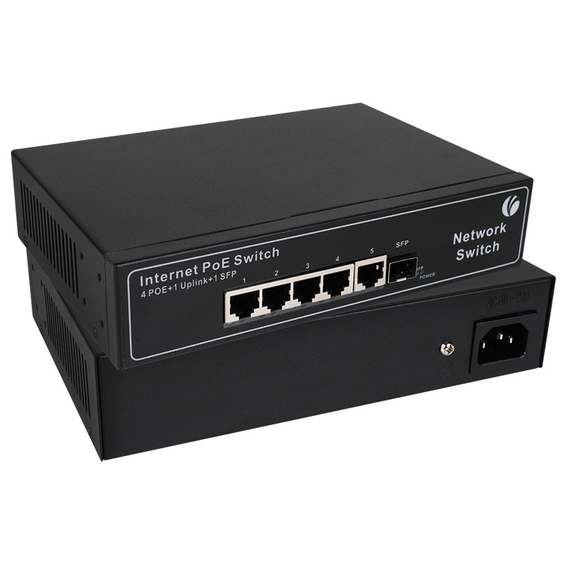 VCOM 10G Network Ethernet PoE Switch 4 8 Ports Network 48V Active 4GE POE 1GE Uplink Switch Security Camera System POE