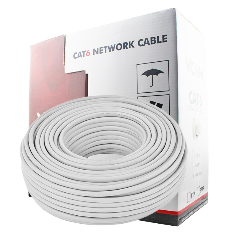 VCOM Cat6 Network Indoor Cable 305m 1000Ft 0.57mm CCA Bare Copper 8 Core 4 Pair UTP Network Ethernet Cable