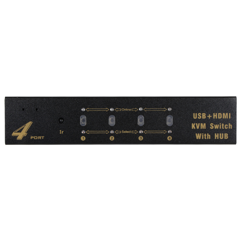 Factory OEM ODM KVM HDMI 4x1 Switch 4K 30Hz with Hotkey Ir Remote Control KVM Switch for Computer