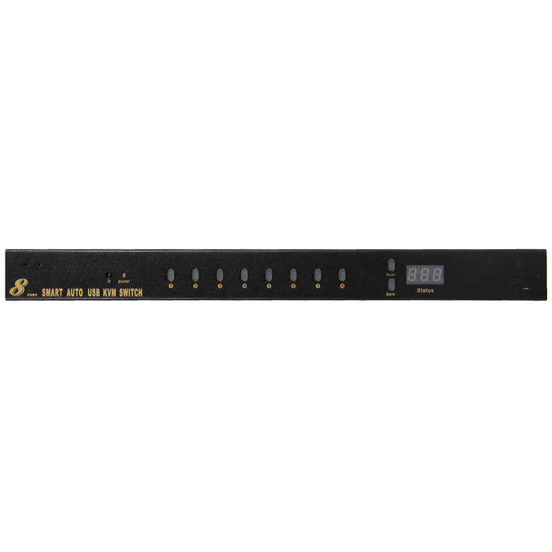 VCOM 8 Port USB 1080P FHD VGA 1U Rackmount Support Cascade OSD Hotkey Remote Control VGA over IP KVM Switch