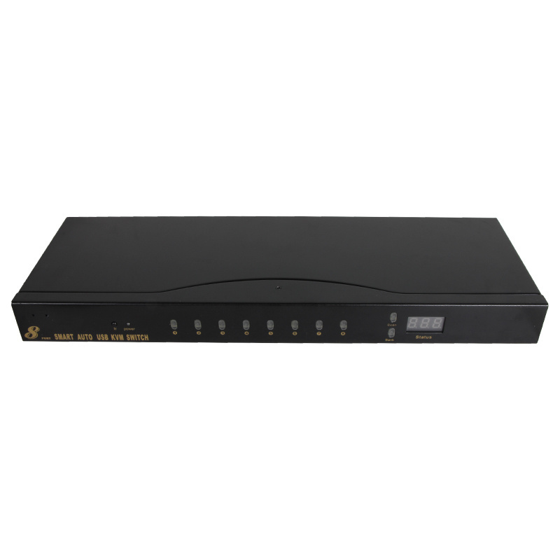 VCOM 8 Port USB 1080P FHD VGA 1U Rackmount Support Cascade OSD Hotkey Remote Control VGA over IP KVM Switch