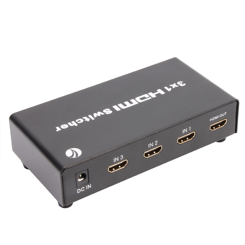 HDMI Switch High Speed HDMI 1.4V Splitter 3x1 3 In 1 Out Ultra HD with Remote Controller Infrared Cable HDMI Switcher