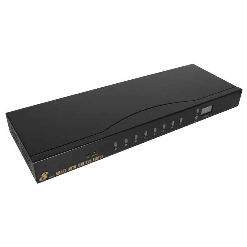 VCOM 8 Port USB 1080P FHD VGA 1U Rackmount Support Cascade OSD Hotkey Remote Control VGA over IP KVM Switch