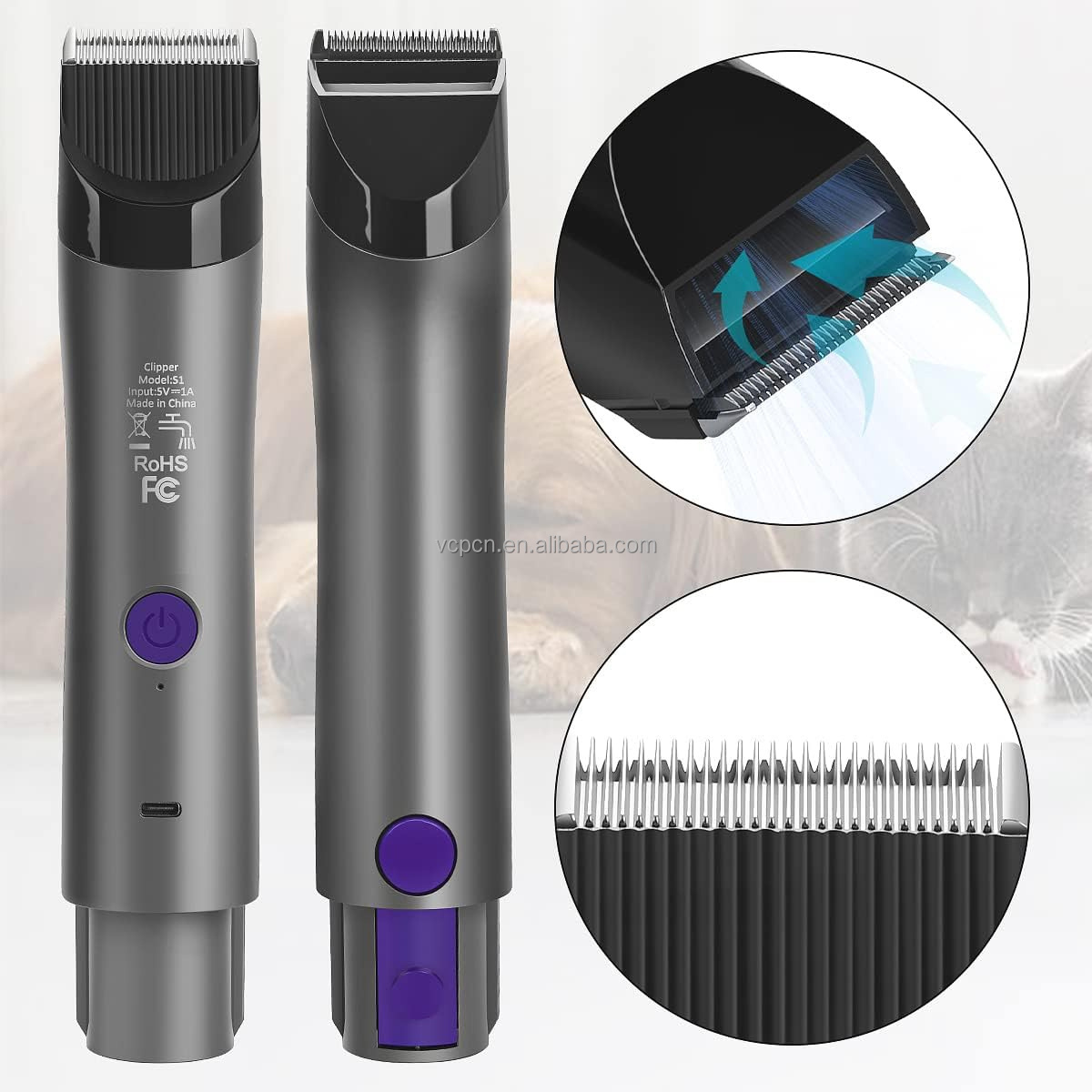 Metal Blade Removable Washable Pet Cat Dog Hair Clippers Shaver Trimmer for Dysons V7/8/10 V11/15 Vacuum Cleaner Grooming Brush