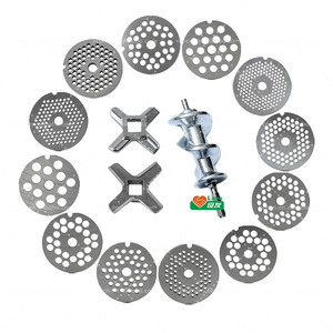 Layo Manual Meat Mincer Part Meta Grinder Spare Parts of Stainless Steel Cutting Hole Plate Screw Blade Knife Kitchen Accessory